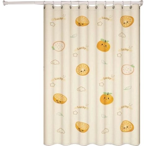 Rideau de douche orange vibrant sans tringle - 150x180cm - Polyester imperméable - Poids lourd pour intimité