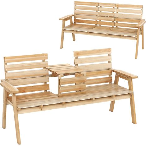 Panca da esterno con tavolo pieghevole 160 x 64 x 86 cm portata 320 kg comfort di seduta rustico legno naturale 200010536