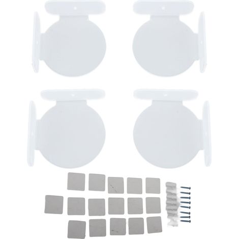 Lot de 4 mini étagères d'angle circulaires, gain de place, fixation murale universelle, transparentes, pour caméra de sécurité, babyphone ou enceinte. (1/5)