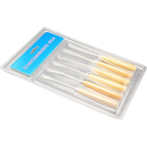 Ensemble de 6 ciseaux à bois professionnels n° 45 en acier au carbone trempé (1/5)