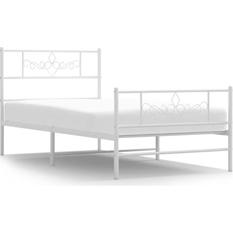 Maison Exclusive - Cadre de lit métal sans matelas et pied de lit blanc 100x200 cm (1/5)