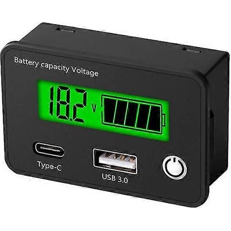 Dc8-30v Batteriekapazitätsanzeige Blei-Säure-Lithium-Batterien Füllstandstester USB 3.0Digital-Voltmeter (1/5)