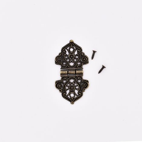 Sollbry Lot de 10 Charnières décoratives en alliage de zinc pour meubles et boîtes à bijoux (Bronze) (1/3)