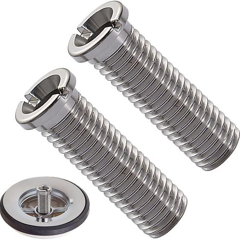 Tornillos de drenaje de acero inoxidable para cesta de fregadero, color plateado, M12 x 30 mm. (1/4)
