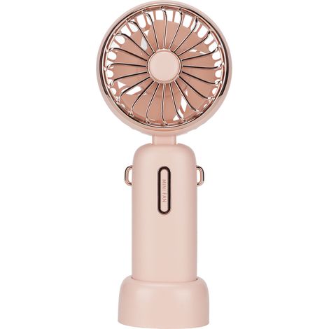 Tragbarer Ventilator mit 4800 mAh, klein, faltbar und verstellbar, mit abnehmbarem Kabel, ideal für Reisen, den Innen- und Außenbereich (rosa). (1/5)