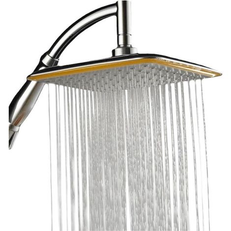 Pommeau de Douche Pluie Carré Haute Pression 30cm (11.8") - Réglable Universel pour Salle de Bain