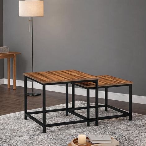 Table basse en panneau de particules acier 60 x 60 x 45 cm (1/5)