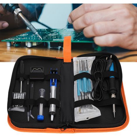 Kit de fer à souder 19 pièces 60W à température réglable avec support pour panne et pompe à dessouder (220V UE) (1/5)