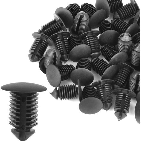40pcs 10mm Trou Diamètre Boulons Plastique Rivets Clips Fixation Noir pour Voiture