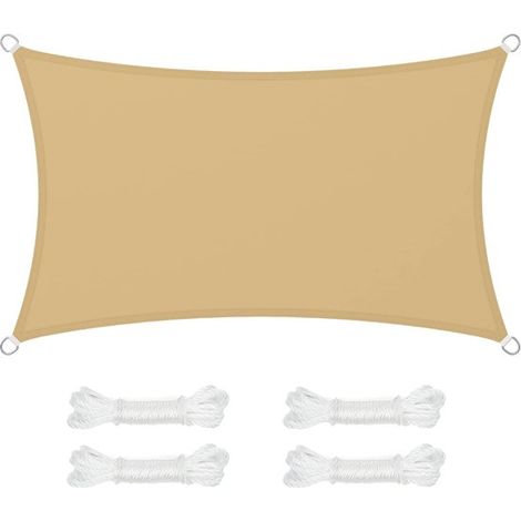 Rechteckige Markise (3 x 6 m), Terrassenmarkise, Sonnenschutz, wasserdichte Markise, für Terrasse, Garten, Rasen, Terrasse Khaki 3 x 6 m (1/5)