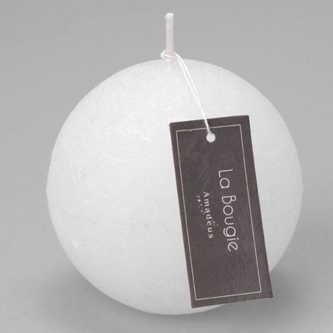 Amadeus - Bougie grande sphère blanc (lot de 6)