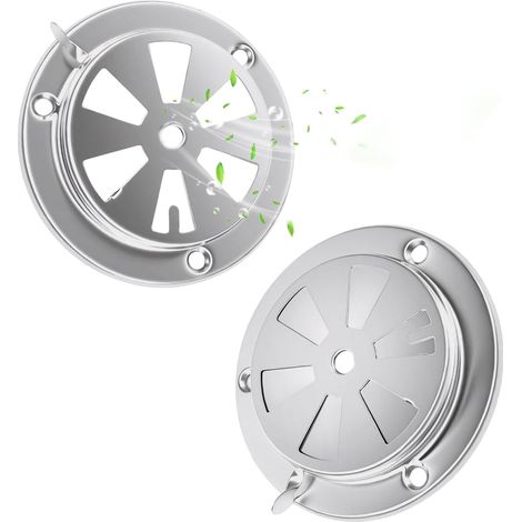 Juego de 2 rejillas de ventilación para barbacoa de acero inoxidable de 95 mm con regulador de tiro, rejillas de ventilación redondas, rejillas de ventilación para ahumadores para exteriores, bricolaj (1/5)