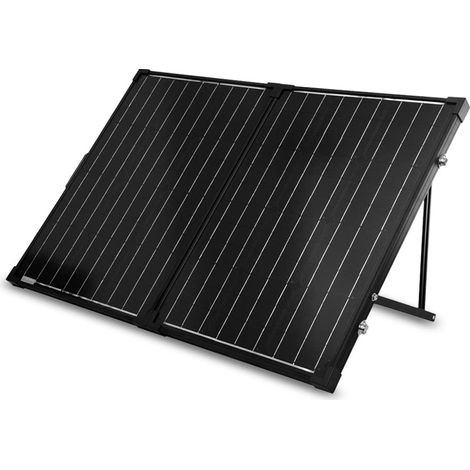 Panneau Solaire Portable 100 W 12 V pour Station d'alimentation, Panneau Solaire Pliable de 100 W avec béquille réglable, Chargeur Solaire pour Camping-Car, système Hors réseau, Noir (1/5)