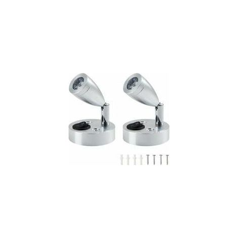 Lot de 2 spots LED 12 V, tête rotative 360°, bras flexible, lumière chaude 3000 K, pour camping-car et bateau (1/5)
