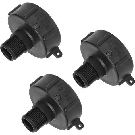 Lot de 3 Raccords de Réservoir IBC Filetage G3/4 ABS Adaptateur de Vidange Remplacement Vanne S60-2in NPS (1/5)