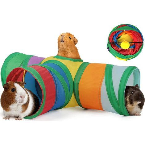 3-Way Tunnel Guinea Pigs with Skylight, Small Animals Toy (1/5)
