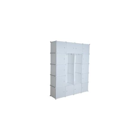 Rangement cubique blanc, modules plastique métal antirouille, organiseur livres vêtements jouets, modulable (1/5)