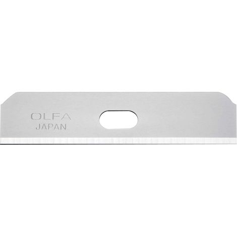 Cuchillas trapezoidales OLFA pack de 10, acero de calidad 50x12,5x0,4 mm plateadas