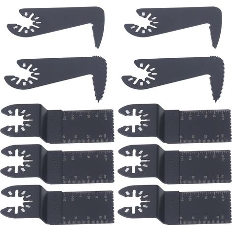 Ensemble de 12 lames de scie oscillantes bimétalliques en acier à haute teneur en carbone, universelles pour outils multifonctions, pour bois et plastique. (1/5)