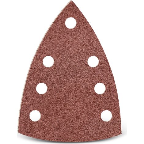 MENZER Red Carte abrasive velcrate, 150 x 100 mm, 7 fori, p. Levigatrici a delta, Corindone normale (50 Pz.) G80