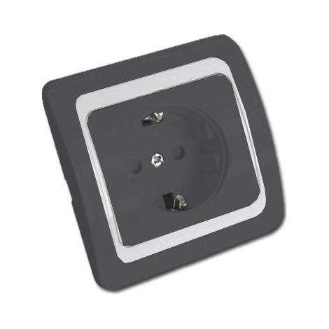 Anthrazit Blister Schuko Steckdose