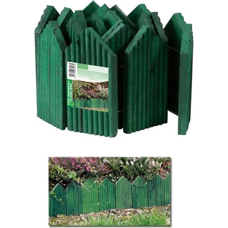 Multipack 2 pz bordo ornamentale per giardino legno verde