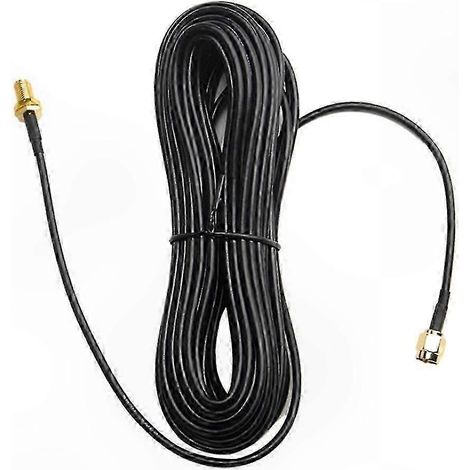 Câble coaxial 20M SMA mâle vers femelle pour antenne routeur WiFi, âme en cuivre, connexion aérienne extérieure, extension longue distance (1/5)