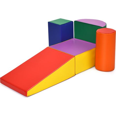 Set di 5 blocchi da gioco in schiuma colorata 40 x 40 x 20,5 cm per lo sviluppo motorio creativo e un'atmosfera giocosa in PU 200019175