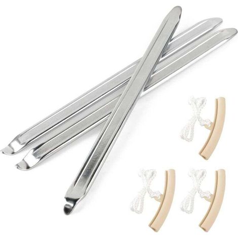 3 Leviers à Pneus en Acier Manganèse 25cm avec Protecteurs de Jantes pour Moto Auto Trottinette Vélo (1/4)