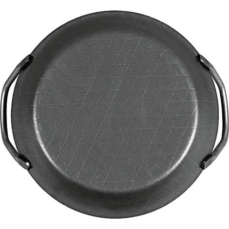 Servierpfanne schmiedeeisern mit 2 Griffen Ø24cm mit extra hohem Rand schwarz (1/3)