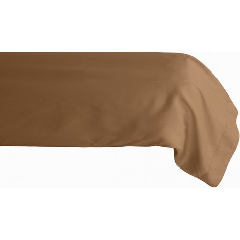 Taie de traversin percale pur coton peigné longues fibres 80 fils/cm² Vent du sud - Cognac - 43 x 195 cm - Cognac -