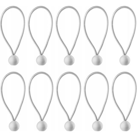 KADAX Soportes para Lona, 10 Unidades, Goma Resistente a la Intemperie, para Tiendas de campaña, Lonas, trampolines, Caravanas (Blanco/Bolas/10 Piezas) (1/5)