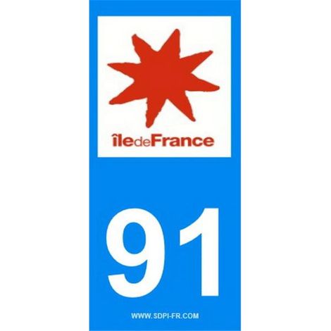 1 autocollant Region Departement 91 x2