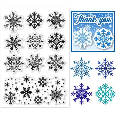 Tampon Transparent Flocon de Neige Tampon en Silicone Sur de L'Hiver Froid Tampon en Caoutchouc Transparent pour la Fabrication de Cartes Albums Photos Scrapbooking Étiquettes Cadeaux (1/5)
