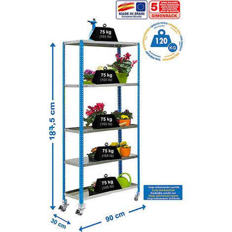 Simonrack Étagère moderne verte galvanisée 5 niveaux (1/2)