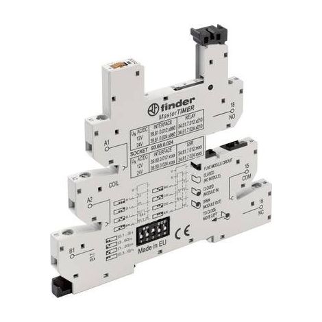 Finder 93.68.0.024 Zoccolo per relè con leva di bloccaggio, con LED, con circuito di soppressione EMC Adatto per serie (1/2)