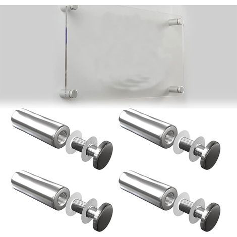 Entretoise de Verre,Entretoise Inox,Supports de Panneaux,Support Vis,Acier Inoxydable Vis,4 PCS (1/5)