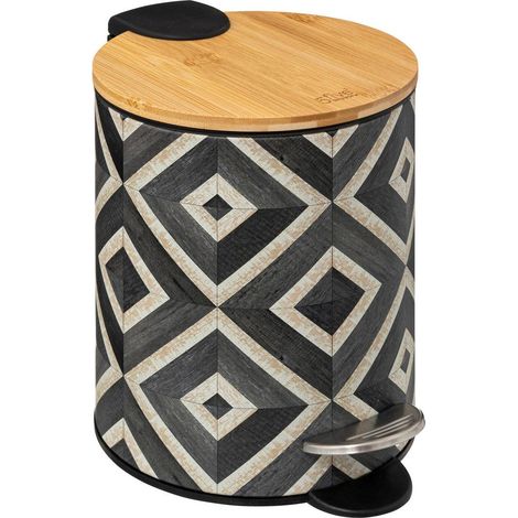 Soft close mülleimer 3l schwarz und beige canvas - 5five