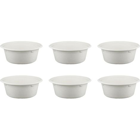 Lot de 6 Coupelles Rondes "Canne à Sucre" 13cm Blanc (1/5)