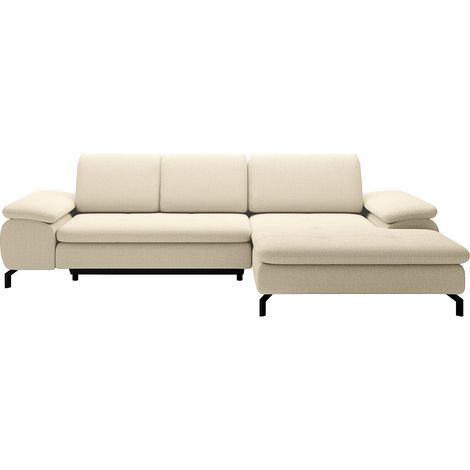 Divano letto angolo a destra in Tessuto testurizzato Beige - ARCHIBALD (1/4)