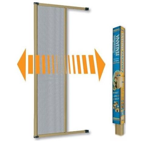 Zanzariera Avvolgibile Bazar in Bronzo per Porta Finestra 160x250cm, Modello Hobby con Sistema Orizzontale e Frizione