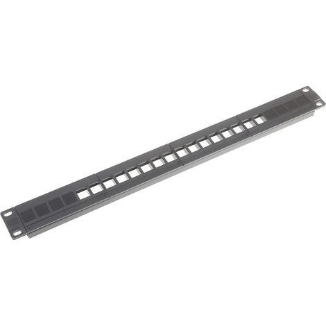 Panneau de connexion RJ RS PRO 16 ports, 482mm 1U, Noir ( Prix pour 1 ) (1/2)