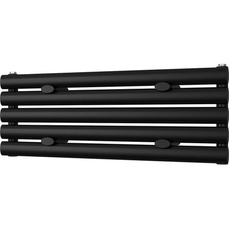 Omeara Axis - Black Horizontal Radiator H290mm x W800mm Single Panel