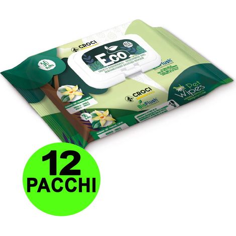 OFFERTA 12 Confezioni da 30 Salviette ciascuna umidificate Eco Vaniglia per cani e gatti