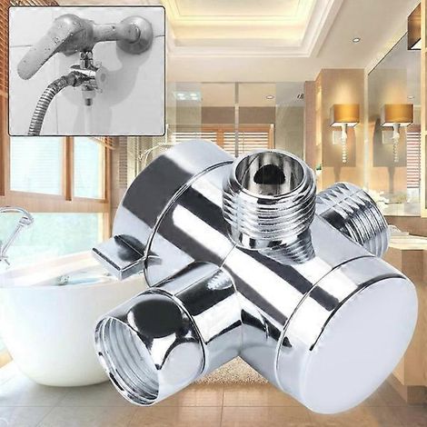 Adaptateur en T à 3 voies, support de bras de douche, vanne inverseuse 1/2 pouce (1/5)