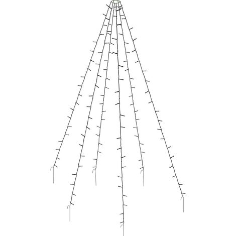 LED Weihnachtsbaum Überwurf - mit 6 Strängen á 2,08m - 192 LED in warm weiß Lichterkette Netz Tannenbaum Beleuchtung innen außen