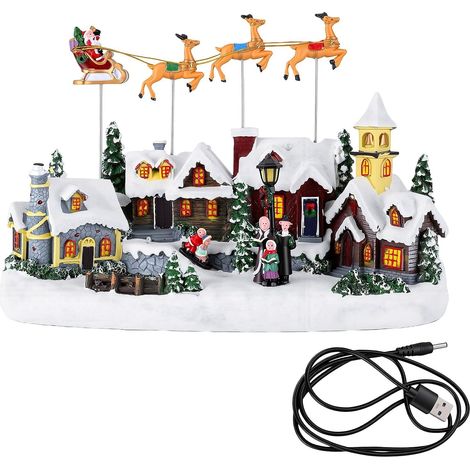 LED Animated Musical Christmas Tree Village Scene (1/5)