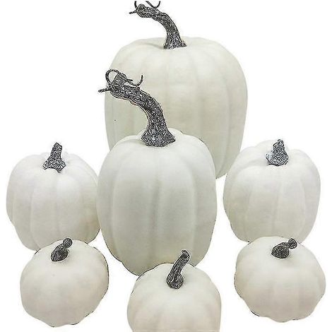Ensemble de décorations de citrouilles artificielles, grande citrouille artificielle dorée pour la décoration intérieure d'automne, de Thanksgiving et d'Halloween (dorée, 6 pièces) (1/5)