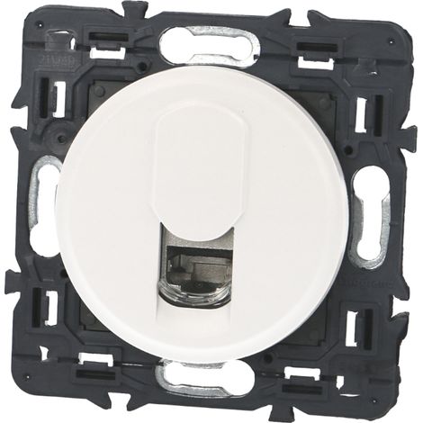 Prise RJ 45 multimédia Céliane catégorie6 STP télévision , téléphone , informatique livré avec enjoliveur blanc LEGRAND 099509 (1/3)