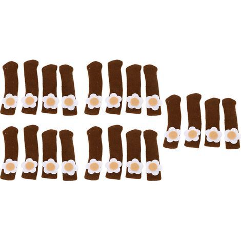 Set mit 20 Stuhlbeinschonern, Bodenschonern, dicken Tischbeinschonern, elastischen Hochstuhlbeinschonern, Möbelschonern, ideal für Holzböden, kleines Blumen- und Kaffeemuster. (1/5)
